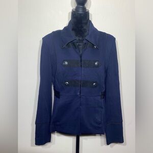 CAbi Navy Blue in the Band Button Jacket Size Medium